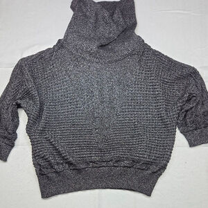 Women's Cathy Daniels Gray Silver Cowl Neck Sweater L